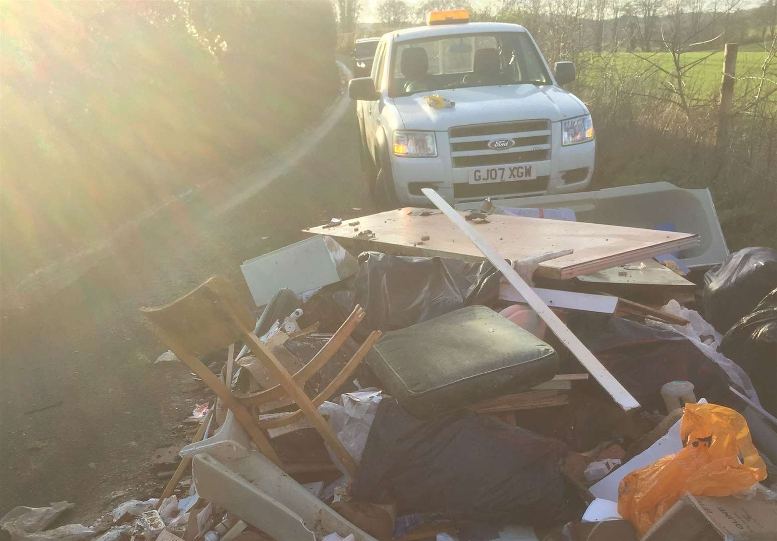 The rubbish found dumped in Castle Farm Road in Shoreham, near Sevenoaks. Picture: Sevenoaks District Council