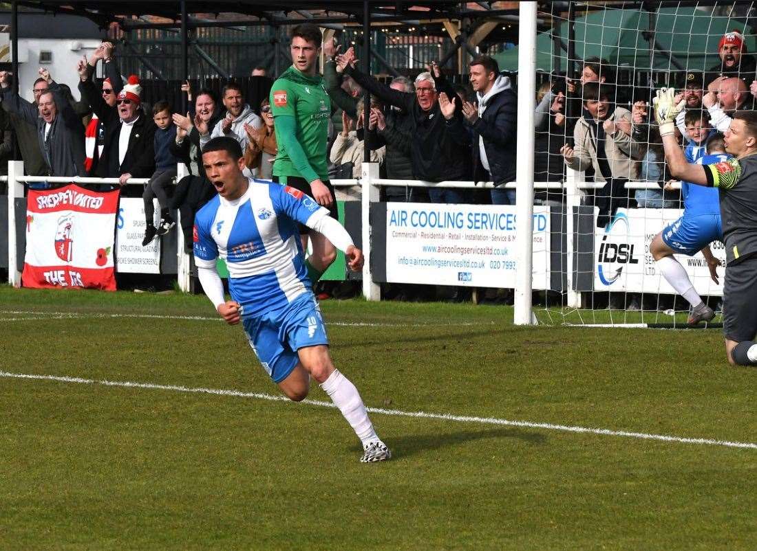 Eddie Allsopp scored to make it 2-2 at Cray Valley on Saturday Picture: Marc Richards
