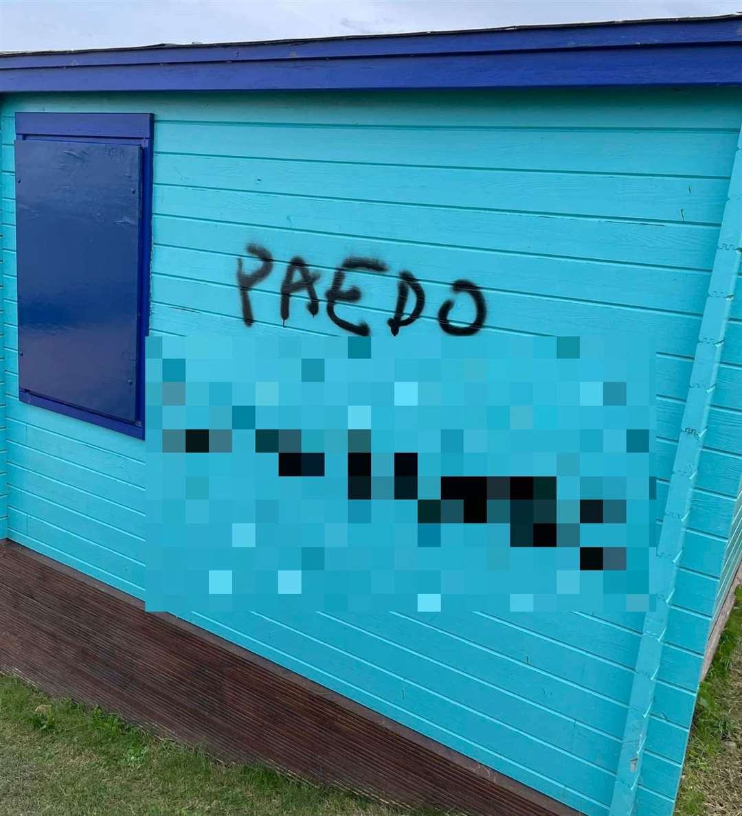 Beach huts were daubed in graffiti in Tankerton. Picture: Warren Jarvis