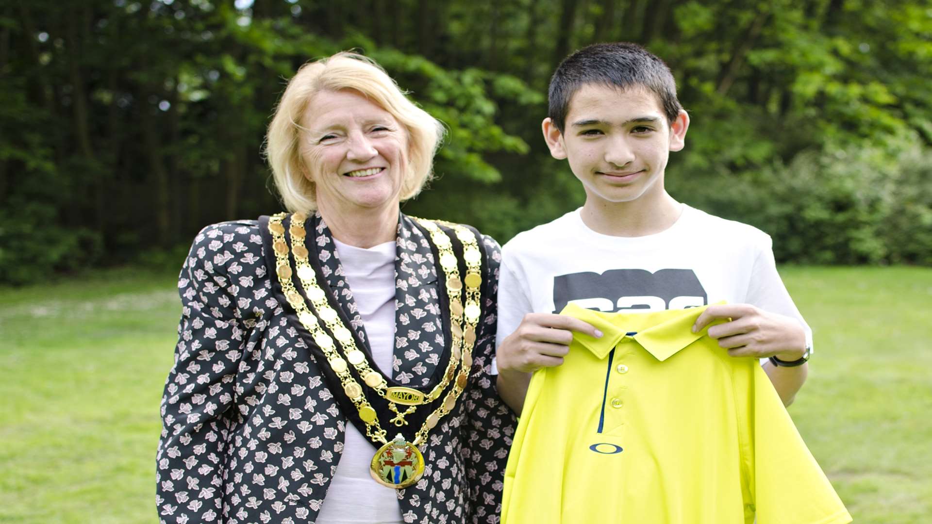 Alex Pollington with the Mayor