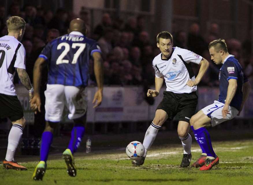 Max Cornhill playing for Dartford against Grimsby Picture: Andy Payton