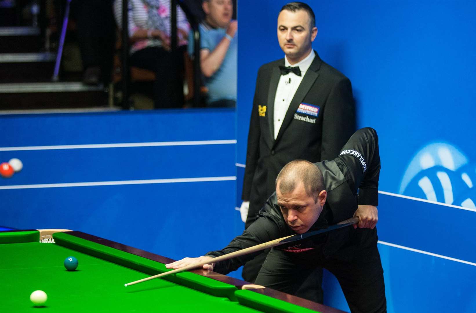 Barry Hawkins at the table against Ding Junhui Picture: World Snooker