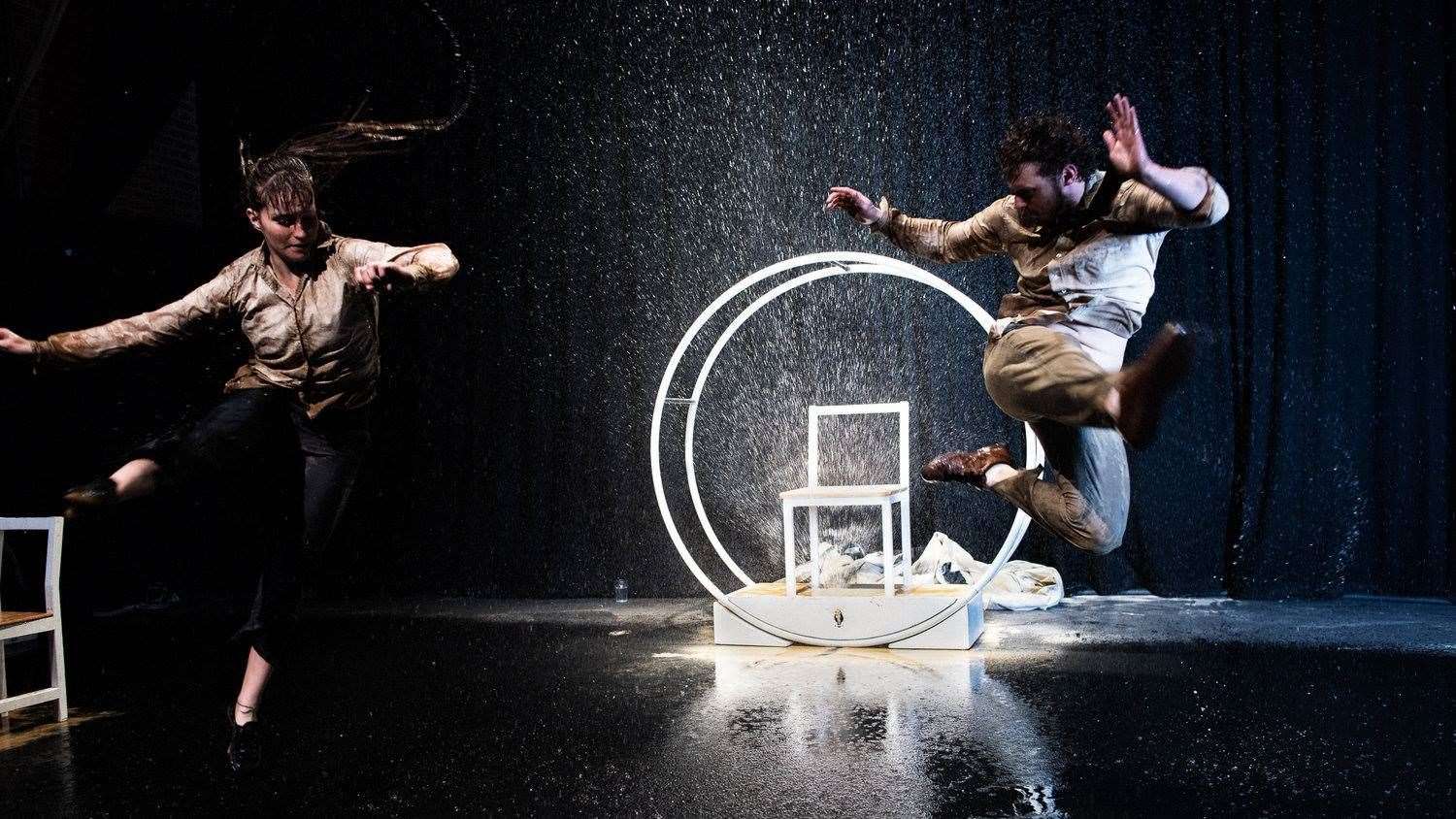 Barney White and Gabbie Cook performing an Acrojou project
