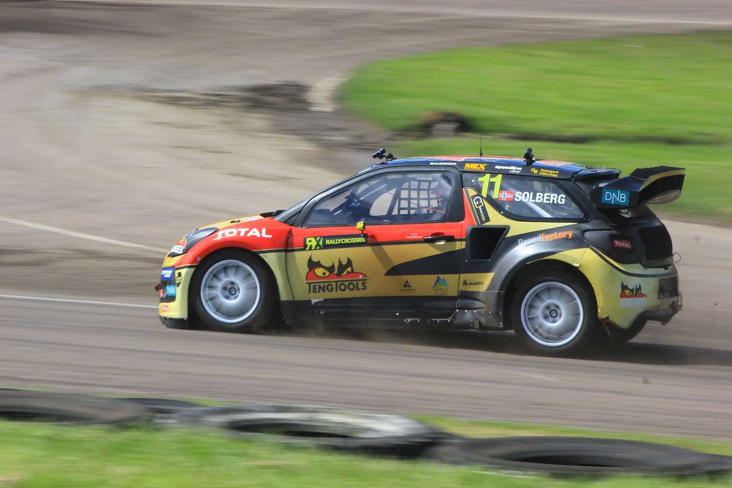 Petter Solberg raced to sixth in the final. Picture: Joe Wright
