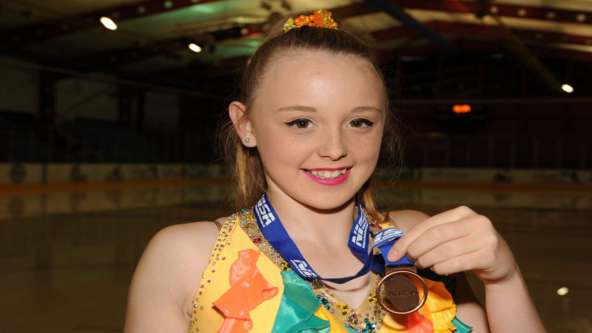 The 14-year-old won bronze at the Solo British Ice Dance Championships.