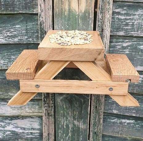 Steve Mercer from Tenterden built a picnic bench for squirrels
