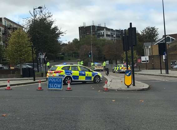 Police at the scene. Picture: Robin Chappell.