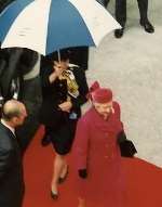 BIG DAY: the Queen arriving for the opening ceremony in 1994