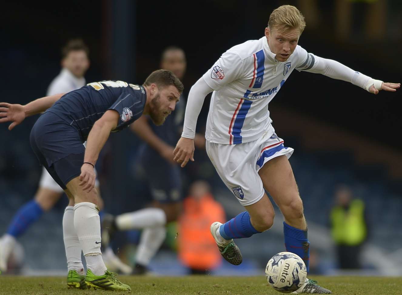 Gills captain Josh Wright in action against Southend. Picture: Barry Goodwin
