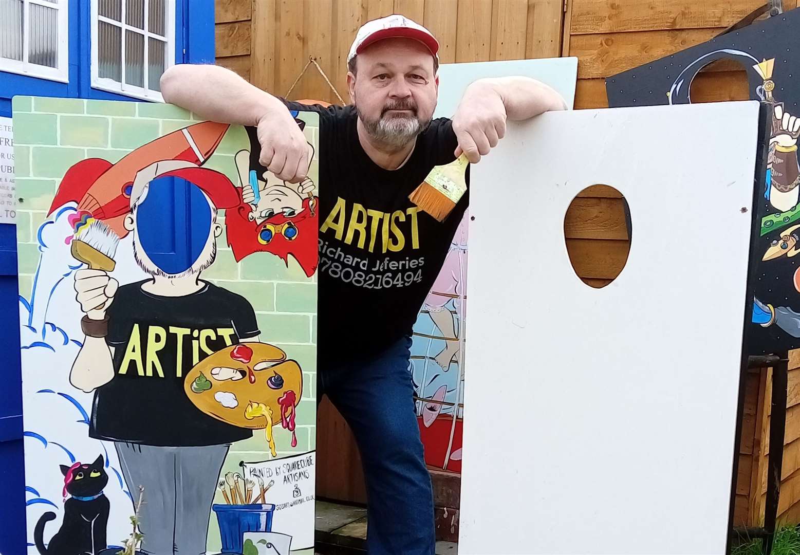 Sheppey artist Richard Jeferies has been preparing funny face boards the first Sheerness Festival of the Sea