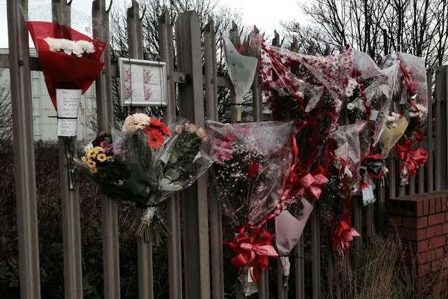 Floral tributes left to Alex Arcadipane close to the scene of the accident in Brielle Way, Sheerness