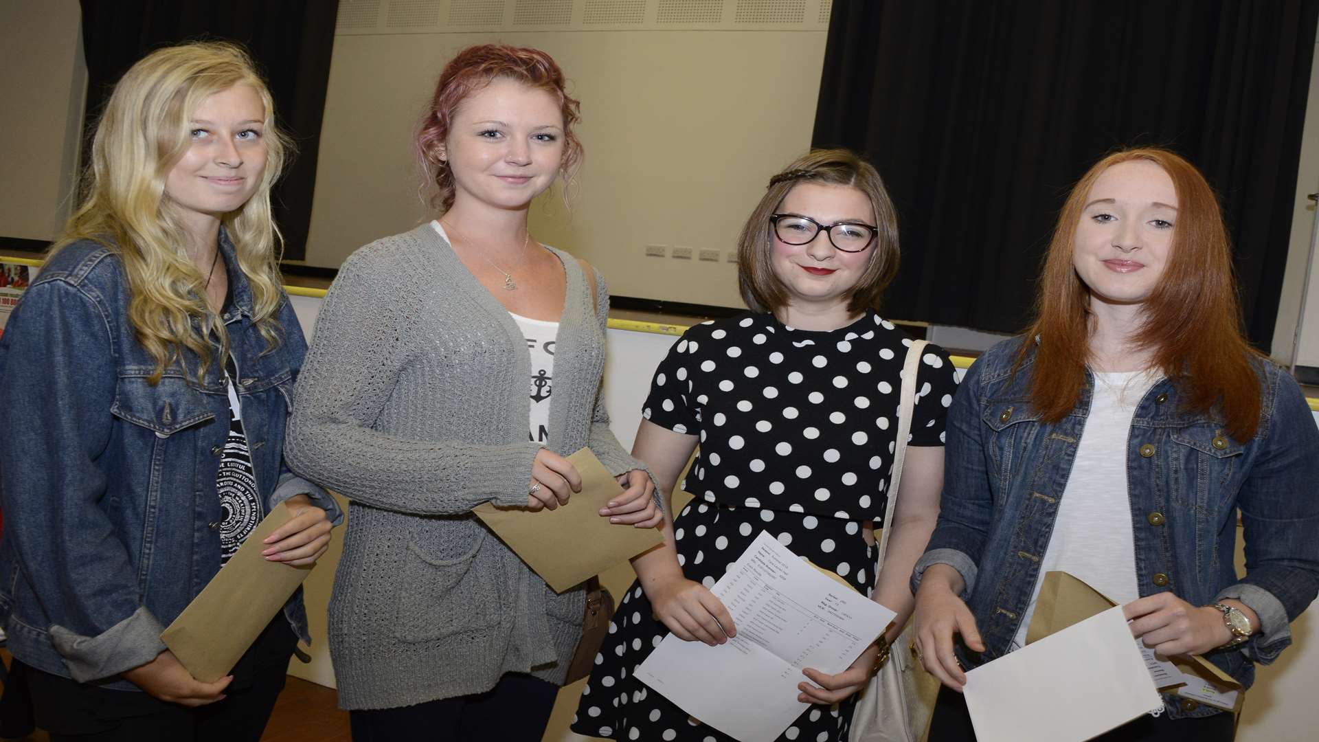 North School pupils Constance Phillips,Sophie Greenway,Cara Hall and Amy Taggart are happy with their results