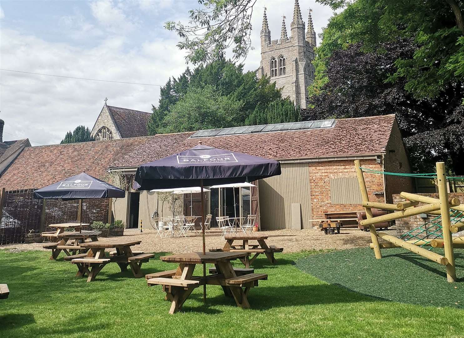 The new-look garden at The Woolpack pub
