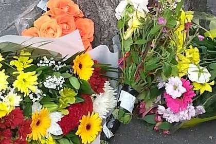 Floral tributes have been left at the scene of the crash