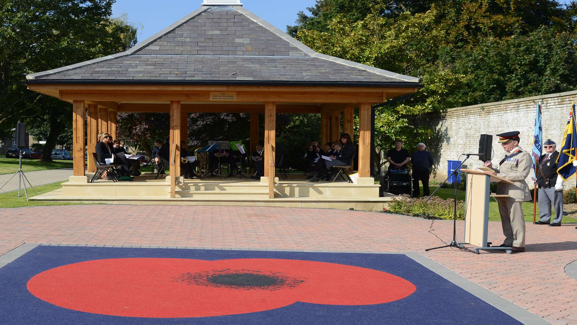 Service in front of The Edwin Boorman Memorial Bandstand