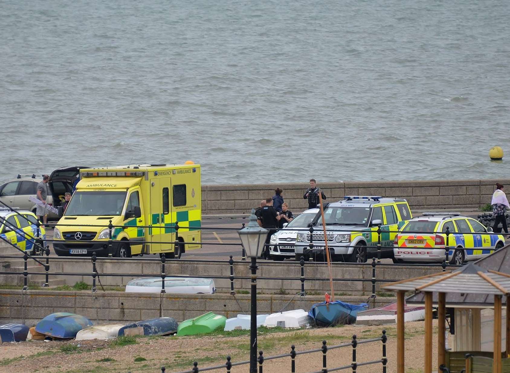 Emergency crews in Neptune's car park. Pic: Michael McLaughlin Photography