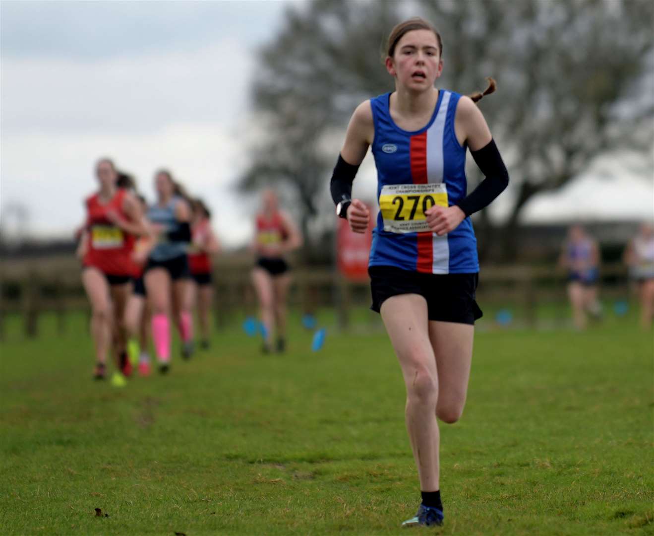 Folkestone Running & Athletics Club’s Emma Clayton was 12th in the under-17 race. Picture: Barry Goodwin