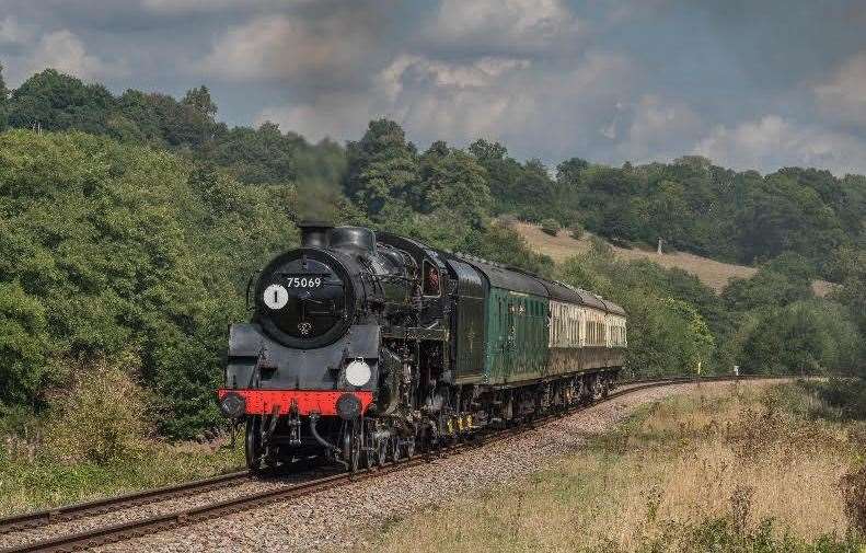 Enjoy local cheeses while taking in the country views aboard an authentic steam train. Picture: Spa Valley Railway
