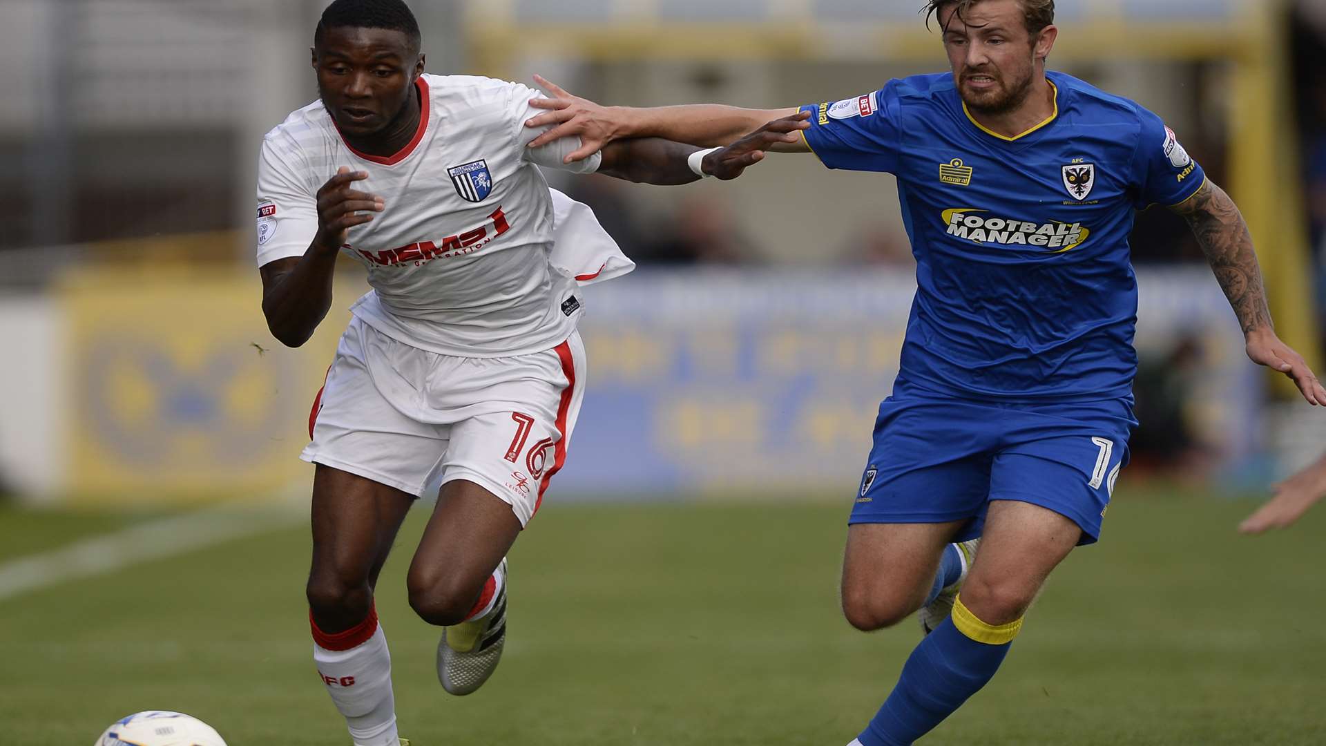 Emmanuel Osadebe in action against AFC Wimbledon Picture: Ady Kerry