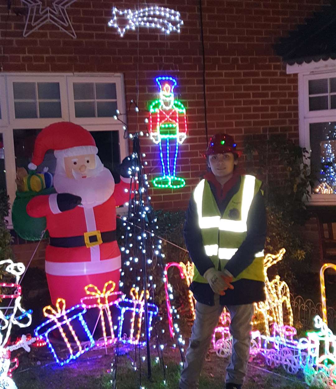 Callum Dunne has set up the festive display to raise money for Maidstone Day Centre.