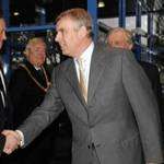 Amphenol managing director Andy Bragg welcomes Prince Andrew