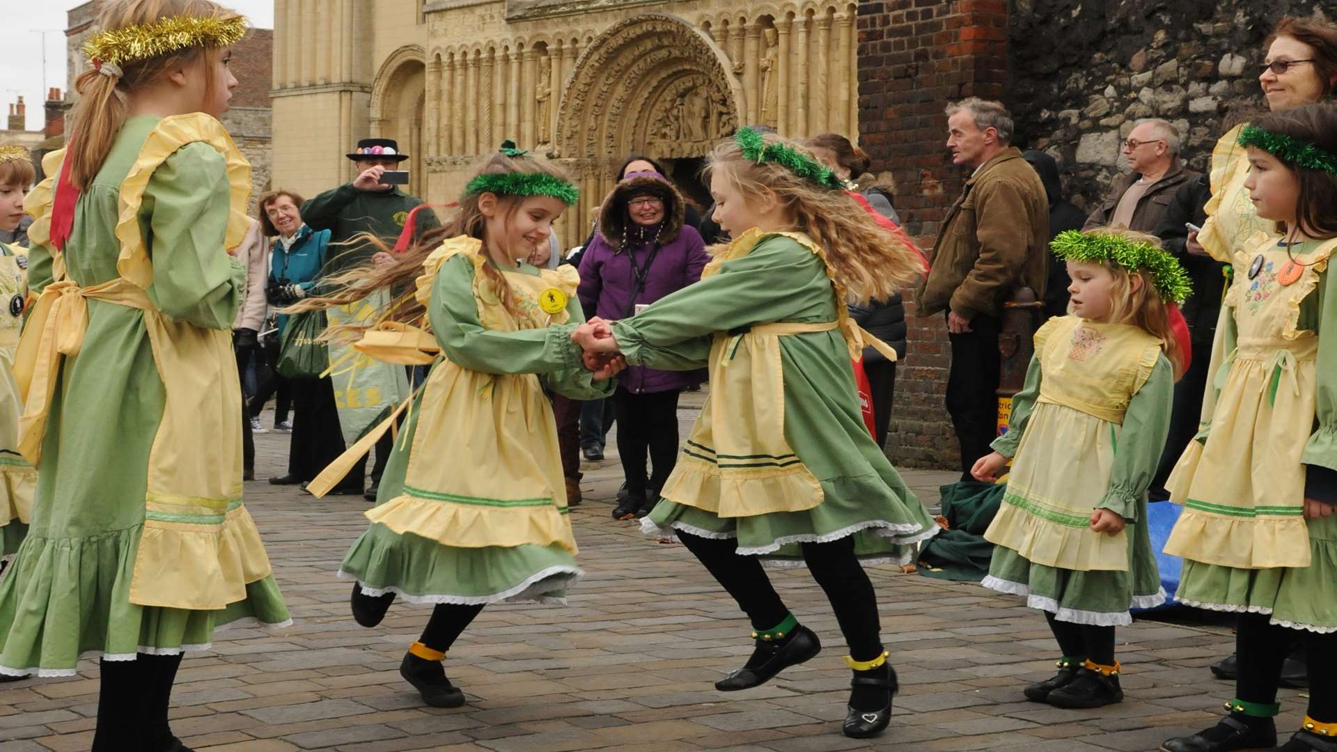 The streets were full of Dickensian-era dancers and entertainers.