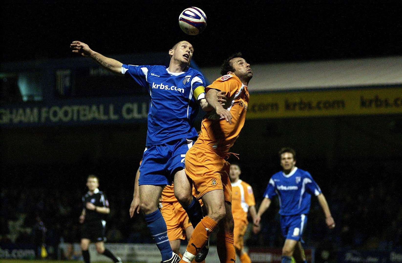 Gillingham up against Luton a decade ago at Priestfield Stadium Picture: Matthew Reading