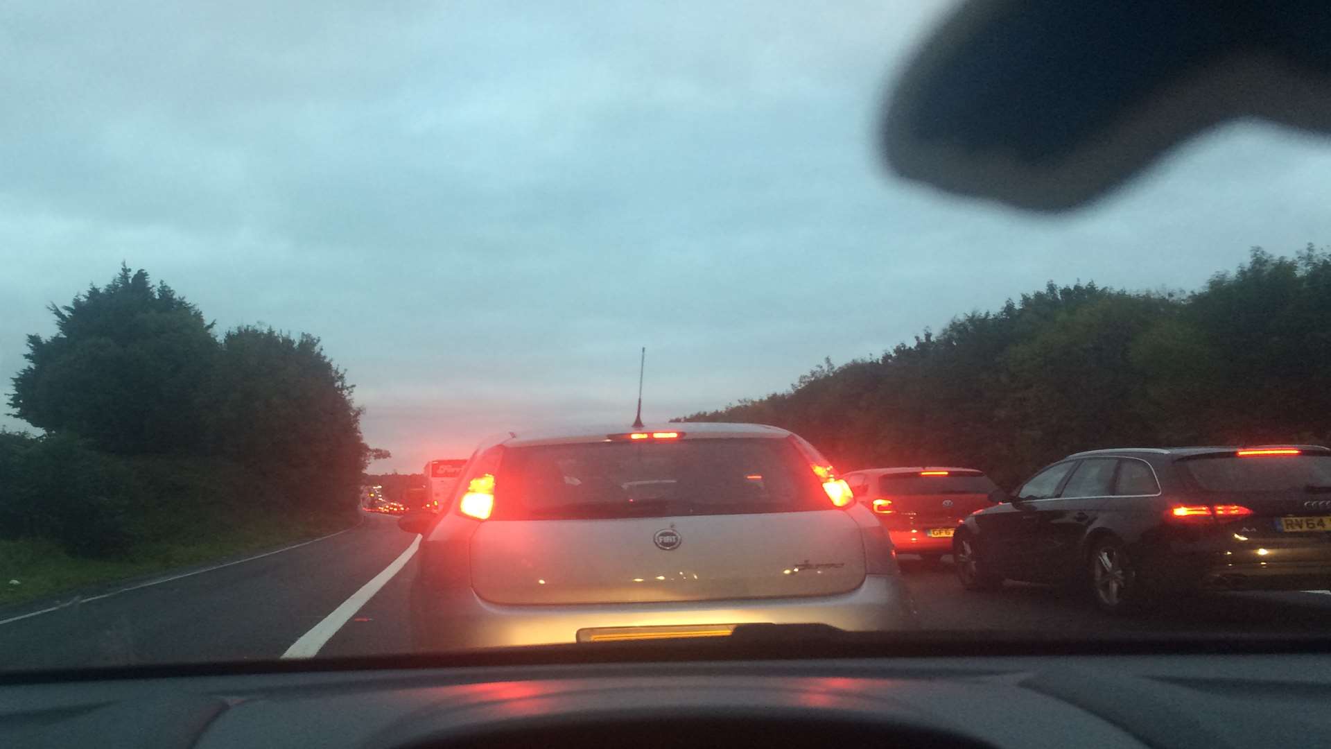 Traffic is queuing on the M2.