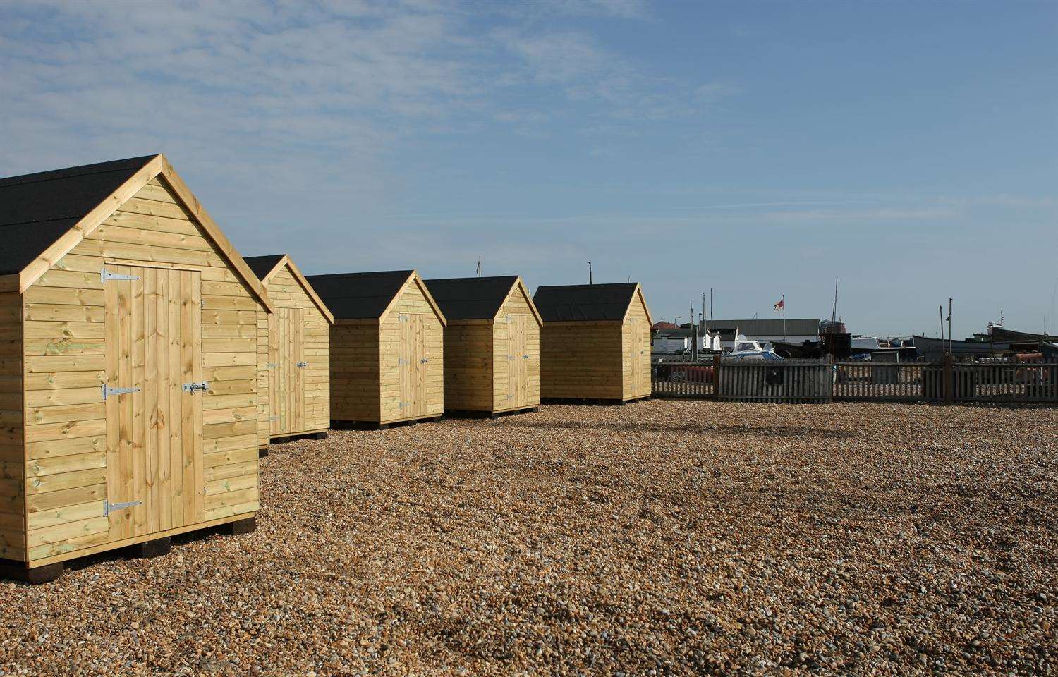Beach huts on Walmer seafront