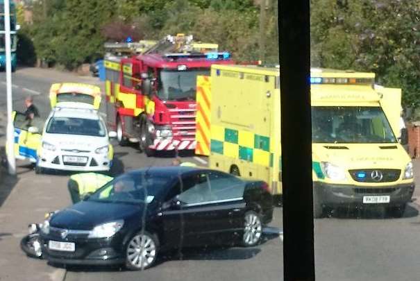 Emergency services in Minster Road after the crash. Picture: @LiddonJ