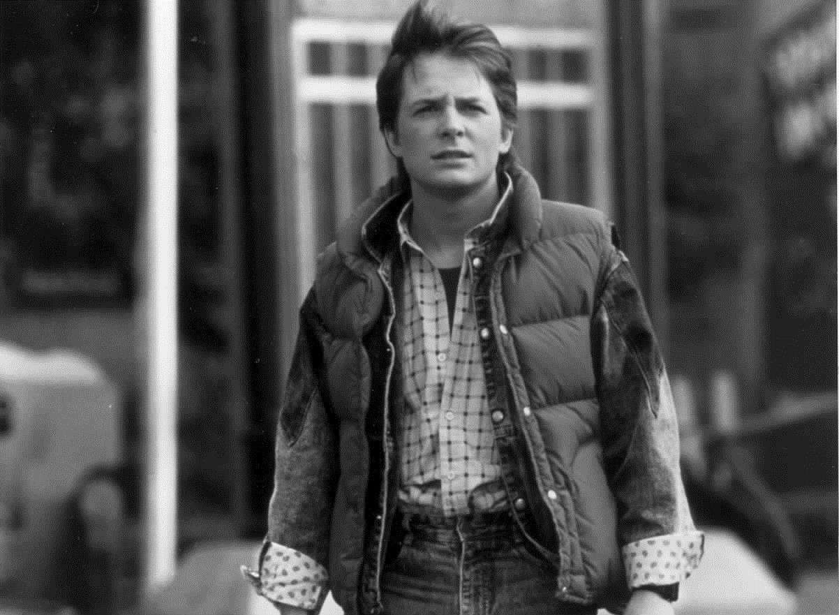 Back to the Future starring Michael J Fox as Marty McFly