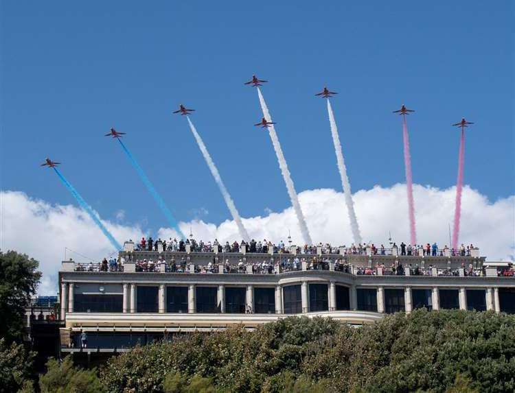 The air display with The Red Arrows was a hugely popular event in Folkestone. Picture: FHDC