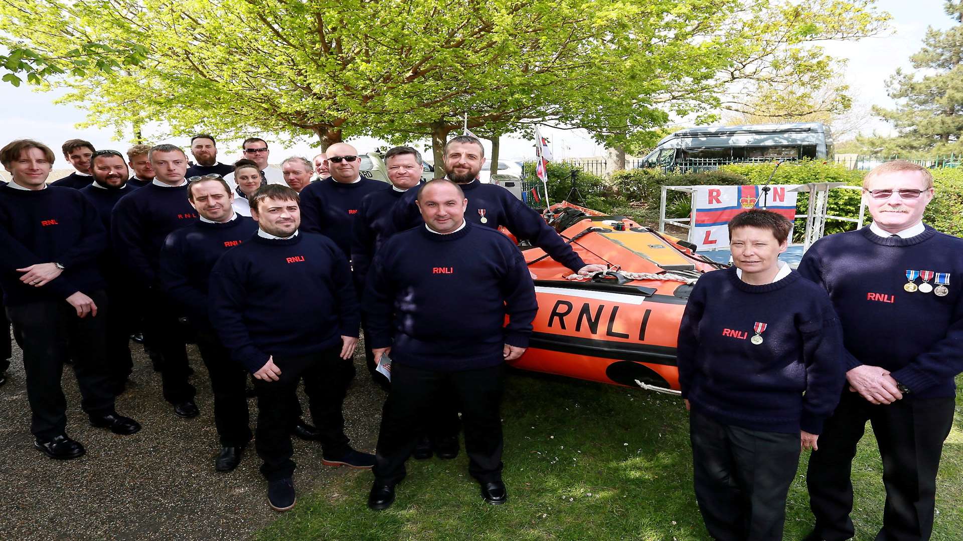 The members of Sheerness Lifeboat Station with the new boat