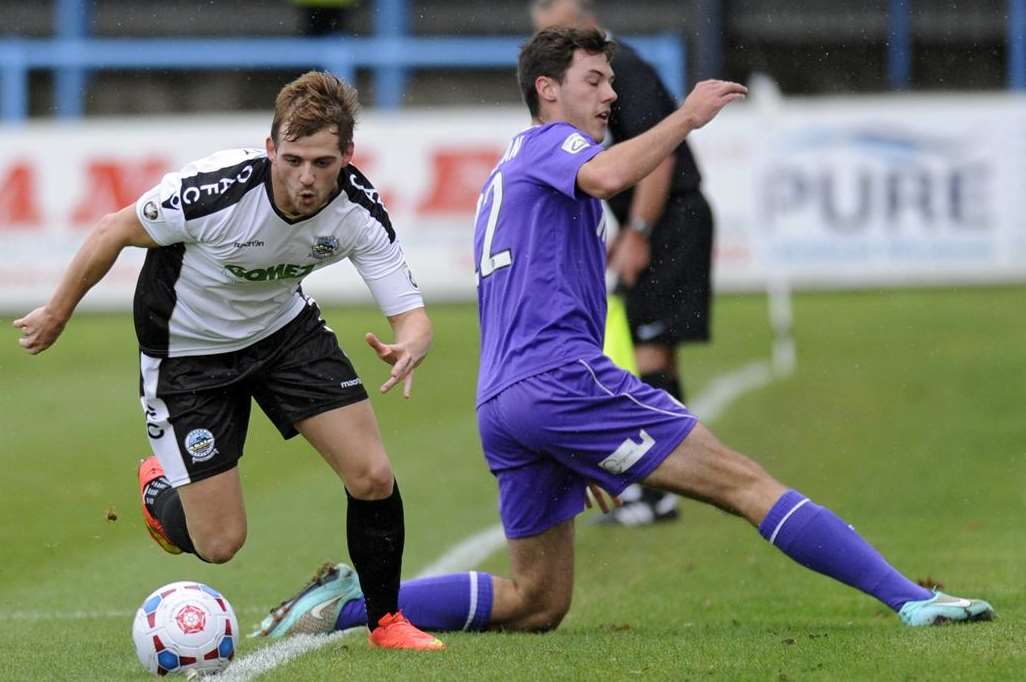 Dover's Tom Murphy in action against Chester on Saturday Picture:Tony Flashman