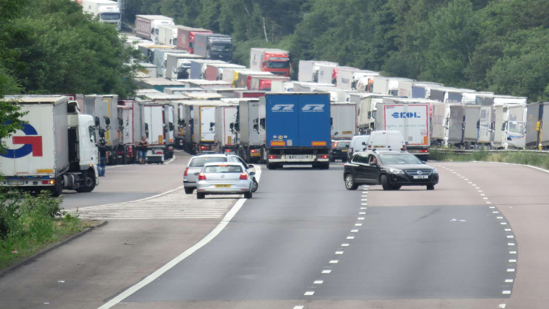 Scenes at Ashford like this were all too regular last year during the Operation Stack chaos. Picture: Andy Clark