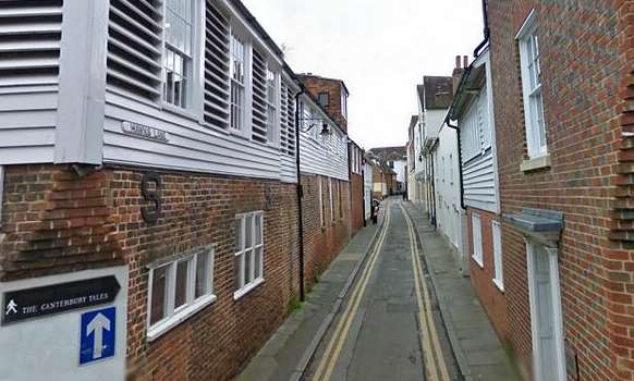 Hawks Lane in Canterbury, where the sex attack happened