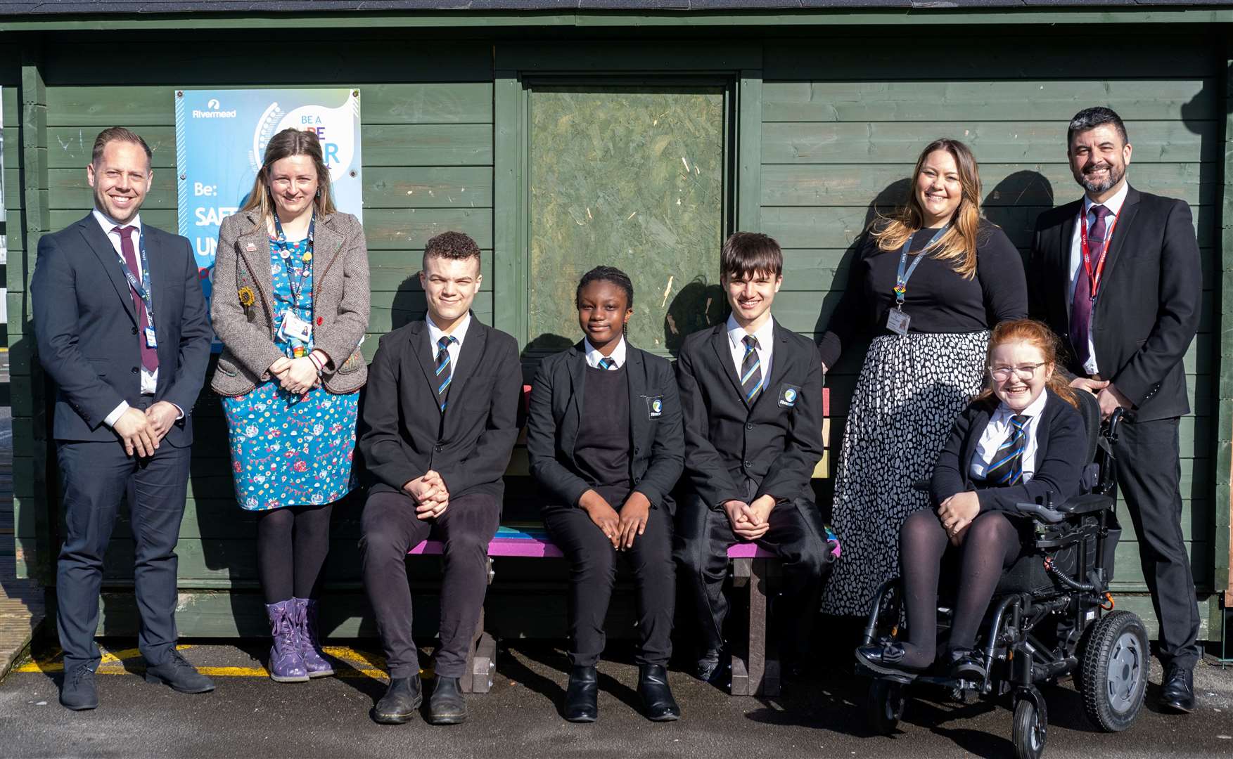 Staff and pupils at Rivermead School, in Gillingham, which has been rated highly by Ofsted