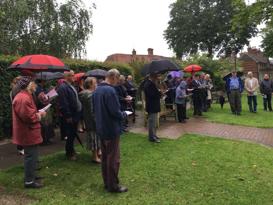 Residents gathered by Tenterden War Memorial early this morning to pay tribute to soldiers who died in the Battle of the Somme
