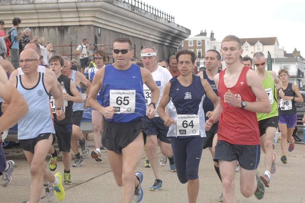 Runners race along Herne Bay seafront in the annual Les Golding 10K