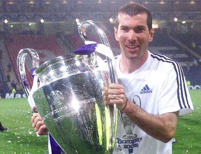 One of Mikael Mandron's idols Zinedine Zidane celebrates with the Champions League Trophy in 2002 Picture: David Davies