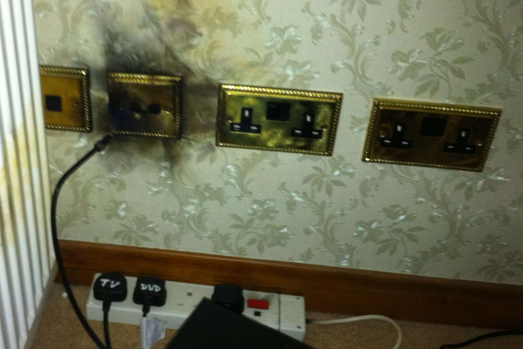 Plug sockets exploded during the storm