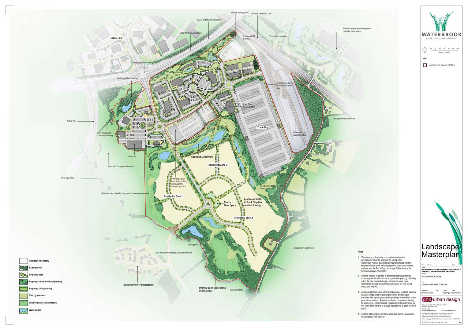 Masterplan for the Waterbrook site in Ashford