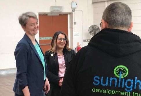 Labour frontbencher Yvette Cooper visited the Sunlight Centre in Gillingham this morning