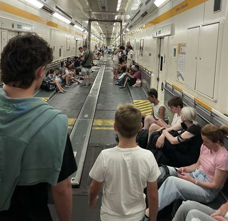 Passengers were transferred to another train. Photo: Michael Harrison/Twitter/PA