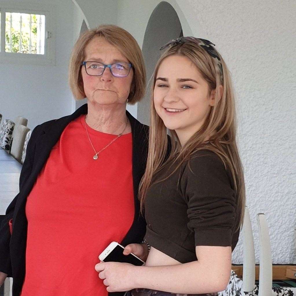 Brigette pictured with granddaughter Molly in Marbella