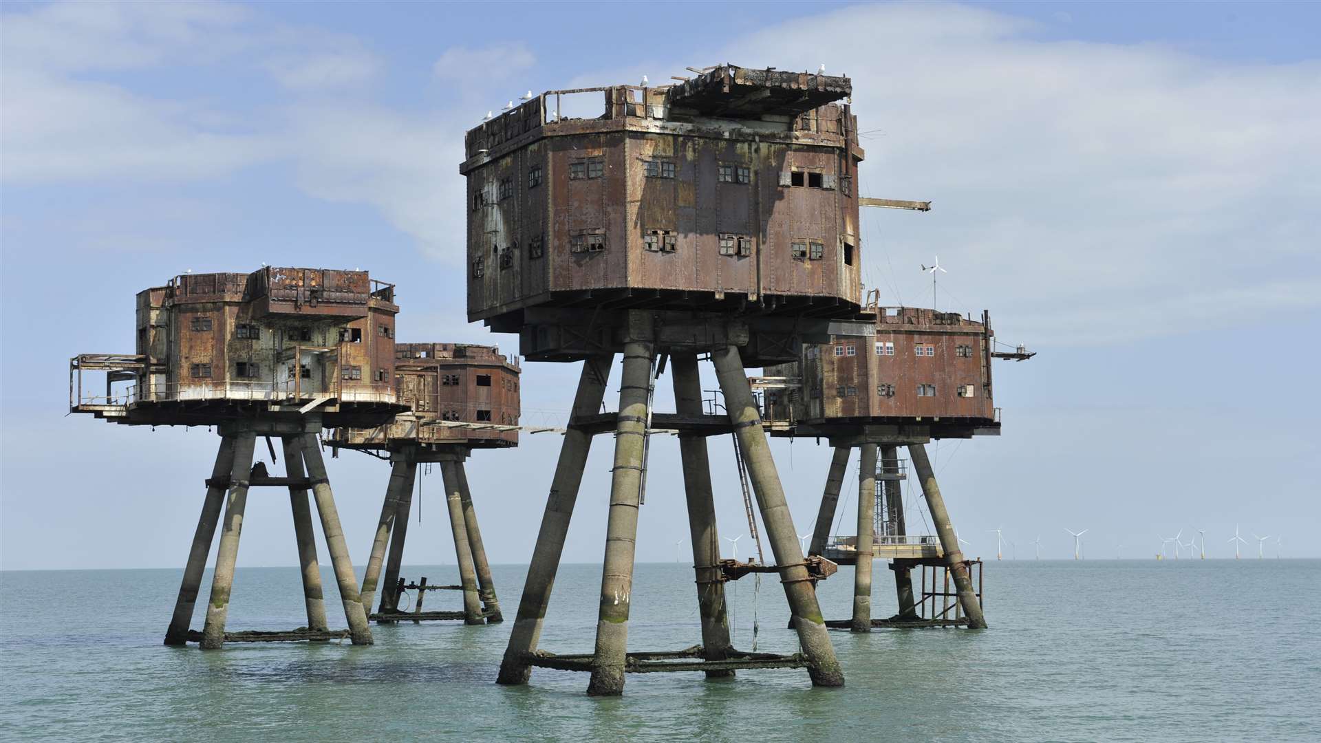 Red Sands sea forts off the coast of North Kent