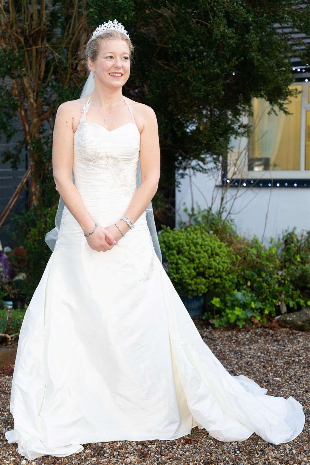 Sarah Elliott in her wedding dress