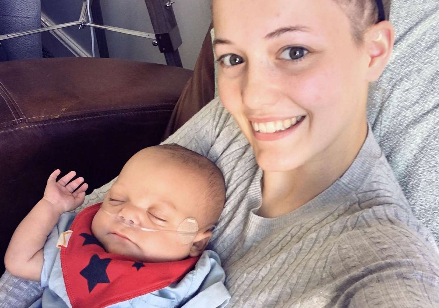 Abbie Freer with baby Ares, born when she was just 22 weeks pregnant