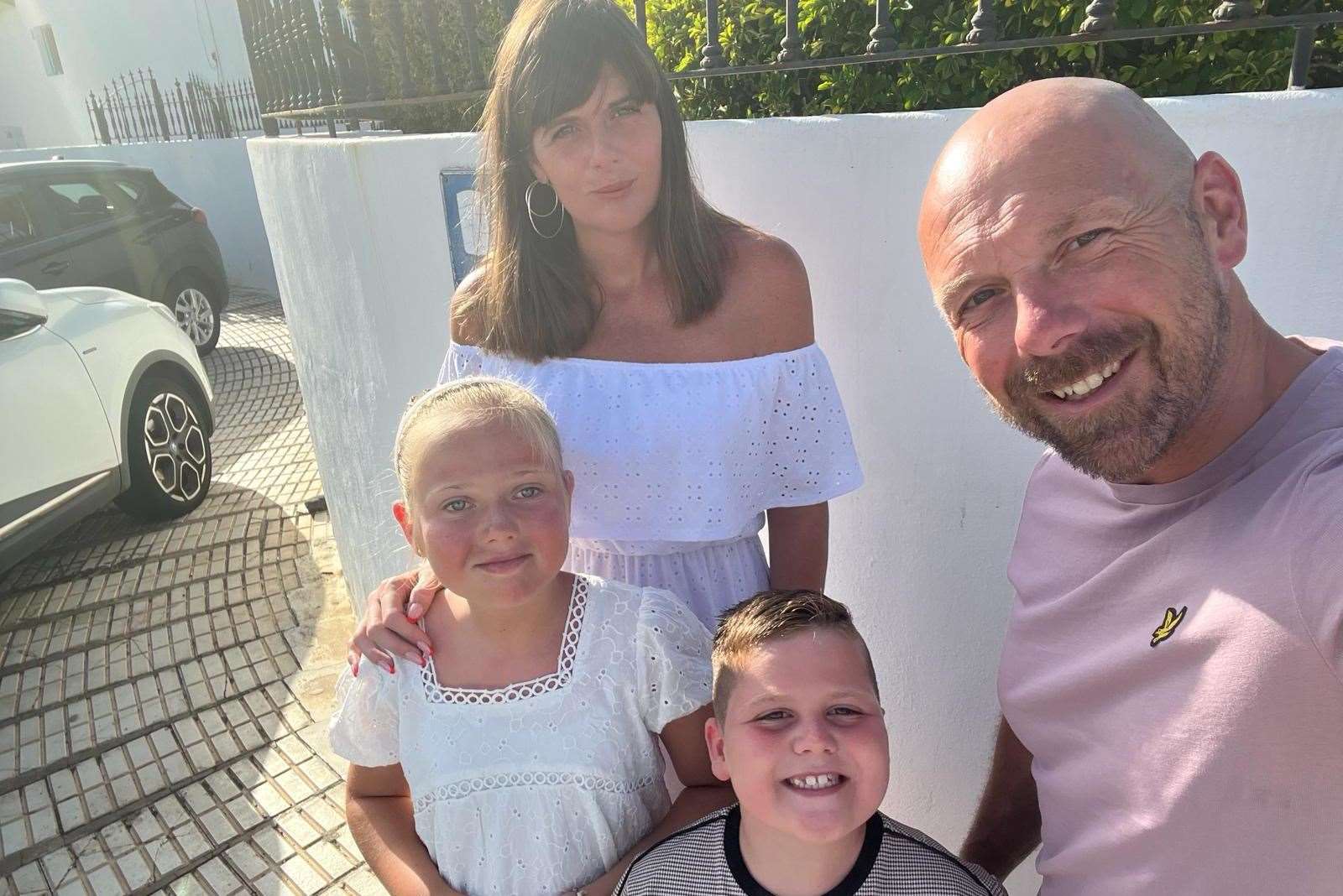 Stacey and Jamie Norris with their children Chloe and Oliver. Picture: Stacey Norris