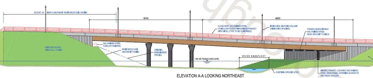 A technical drawing of the bridge.